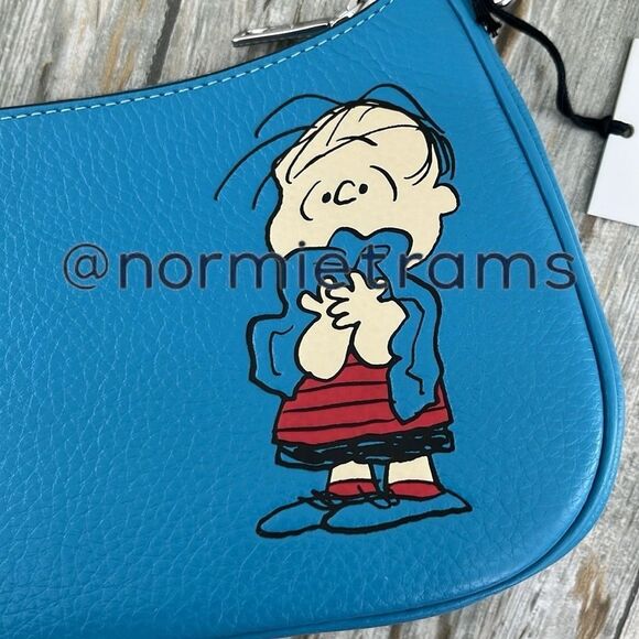 Coach X Peanuts Leather Teri Shoulder Bag With Linus Crossbody Purse - Picture 6 of 13